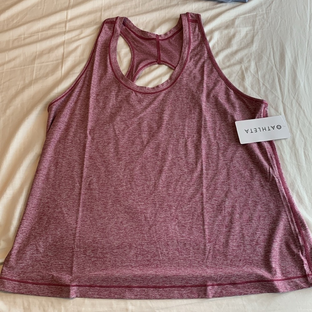 New! Athleta Nitro Tank Heather Berry 2X Keyhole Back 657788 Workout CrossFit - Picture 2 of 8